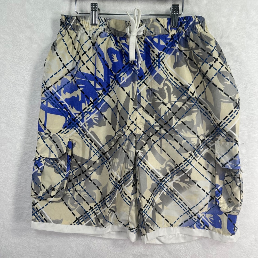 The Image Cargo Swim Trunks board Shorts Mens Large Blue